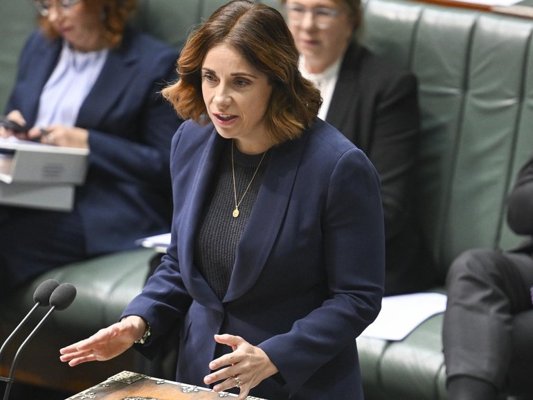 Communications Minister Anika Wells says the world-first laws have ‘made an impact’. NewsWire / Martin Ollman.