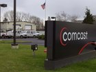 Comcast Cable installation trucks are seen parked at the Comcast facility in Sellersville, Pennsylvania.