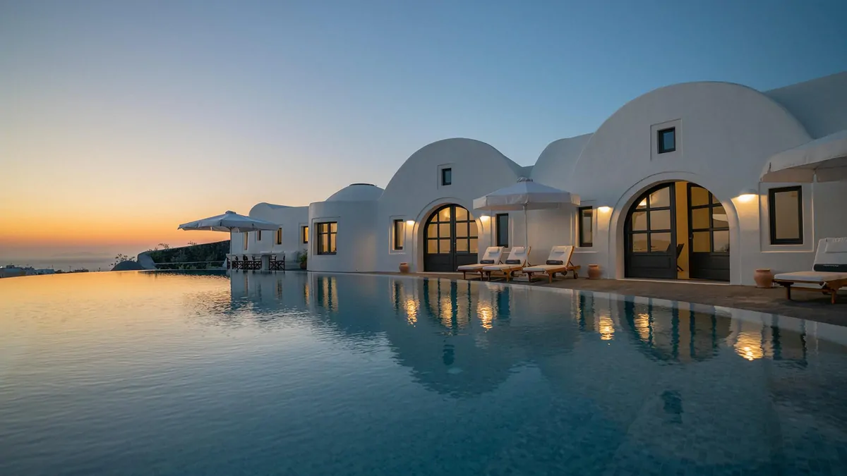 Where to stay in Santorini: Five-star Perivolas Hotel perched in the hillside has show-stopping views Where to stay in Santorini: Five-star Perivolas Hotel perched in the hillside has show-stopping views