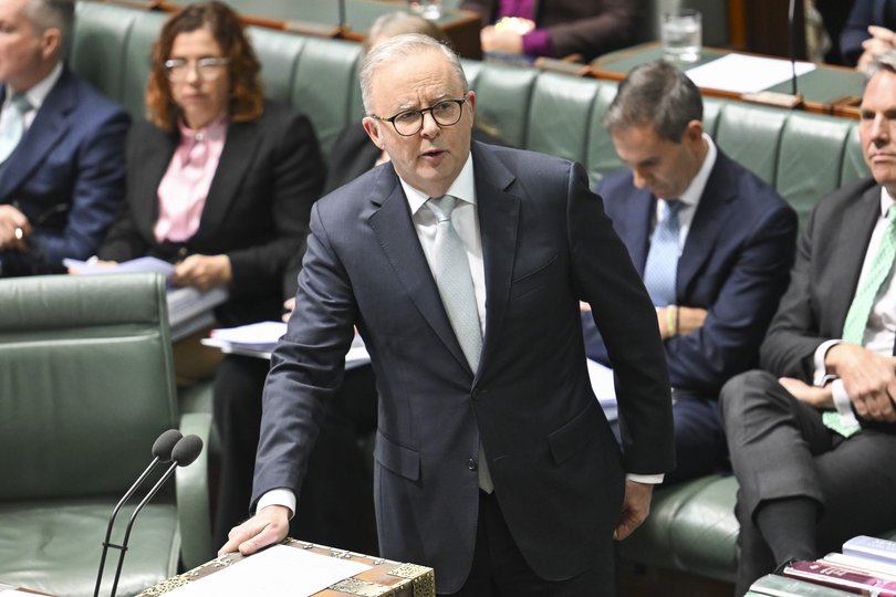 Prime Minister Anthony Albanese during Question Time at Parliament House in Canberra. 