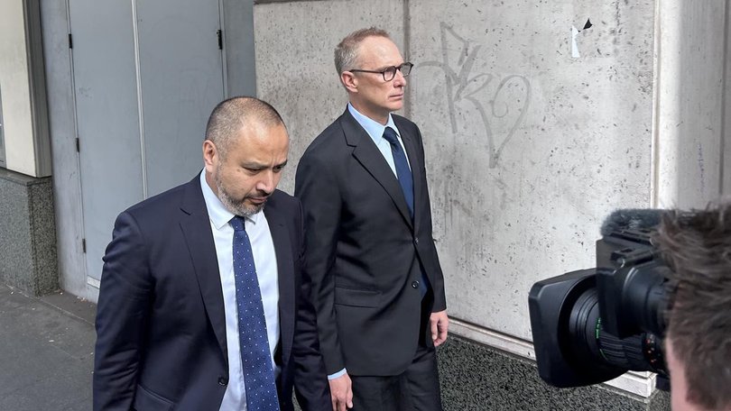 Corporate high-flier Joel Thickins (right) crashed into five cars and refused to give a breath test. (AAP PHOTOS)
