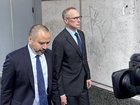 Corporate high-flier Joel Thickins (right) crashed into five cars and refused to give a breath test. (AAP PHOTOS)