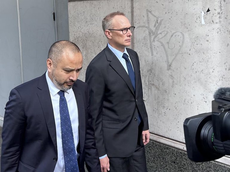 Corporate high-flier Joel Thickins (right) crashed into five cars and refused to give a breath test. (AAP PHOTOS)