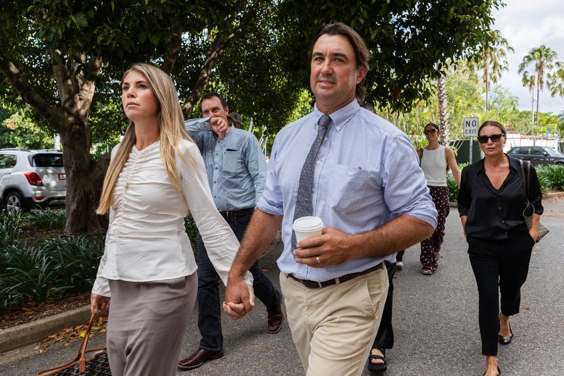 Outback Wrangler Matt Wright and his wife Kaia Wright approaching the Supreme Court.