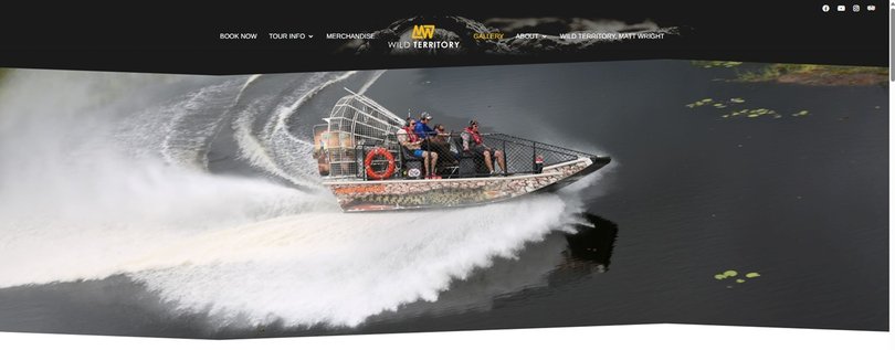 Images shown on the Top End Safari Camp website of an air boat.
