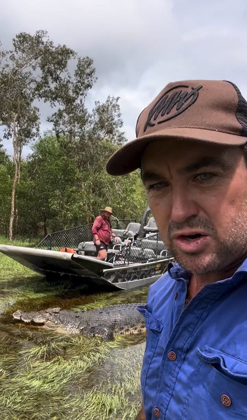 Matt Wright next to his airboat at Top End Safari Camp.