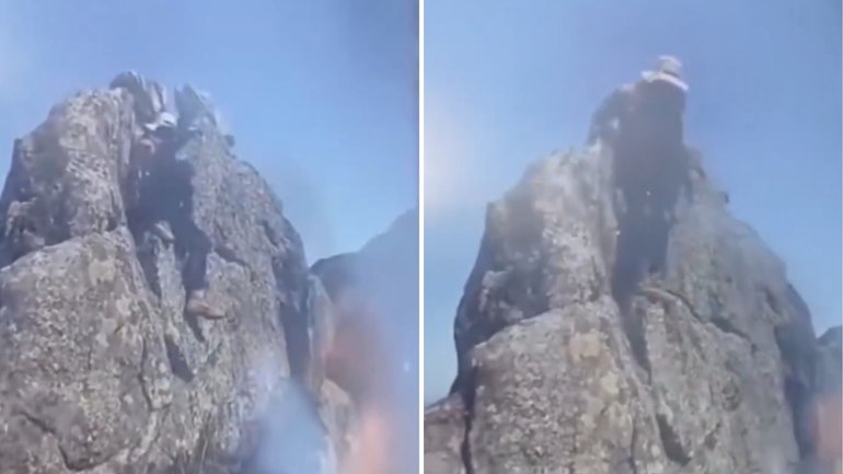 The man fell about 150m to his death.