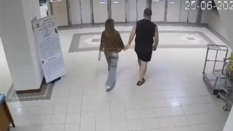 CCTV footage appears to show the pair holding hands as they entered an apartment building.