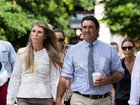 Outback Wrangler Matt Wright and his wife Kaia Wright approaching the Supreme Court with his defence team David Edwardson and Luke Officer in Darwin in December. NewsWire / Pema Tamang Pakhrin