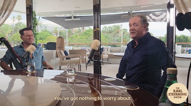 The interview took place on a yacht.
