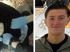 Bodycam footage (left) of Henry Nowak being cuffed after he was fatally stabbed.