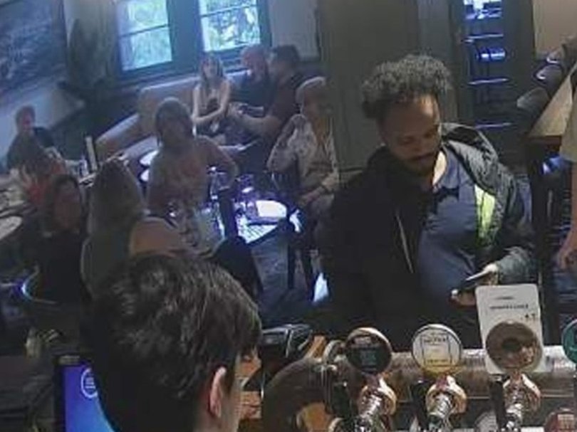 James orders a drink from a hotel in Sydney's lower north shore about a week before he was arrested. Picture: NSW District Court.