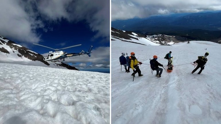 A 31-year-old woman has miraculously survived after falling more than 450 metres from a mountain.