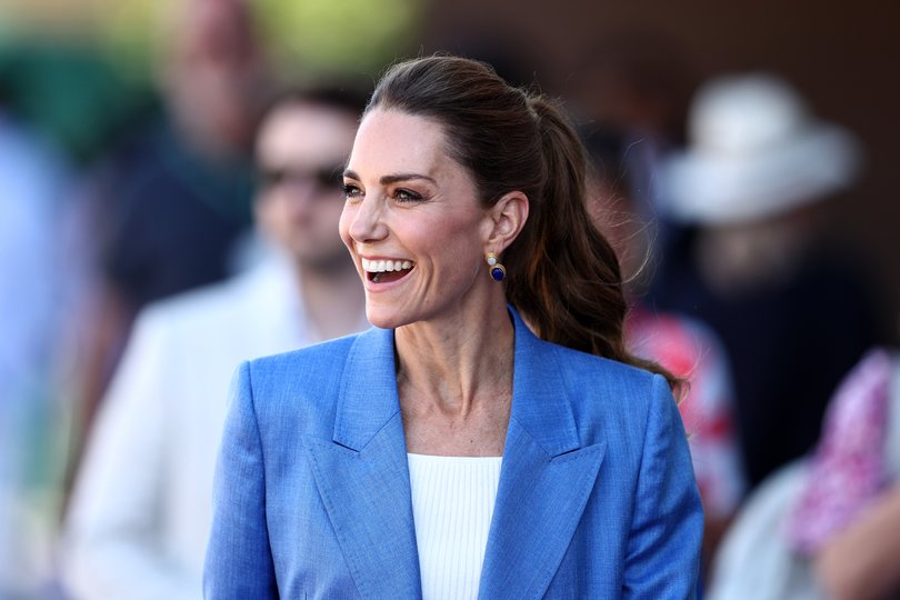 Catherine, Princess of Wales looks on as she attends on day four of The Championships Wimbledon 2026 at All England Lawn Tennis and Croquet Club.