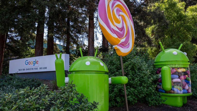 Android figures at the Google headquarters in Mountain View, California, US.
