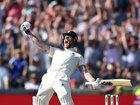 Ben Stokes celebrates hitting the winning runs for England to win the Third Test against Australia at Headingley in 2019. 