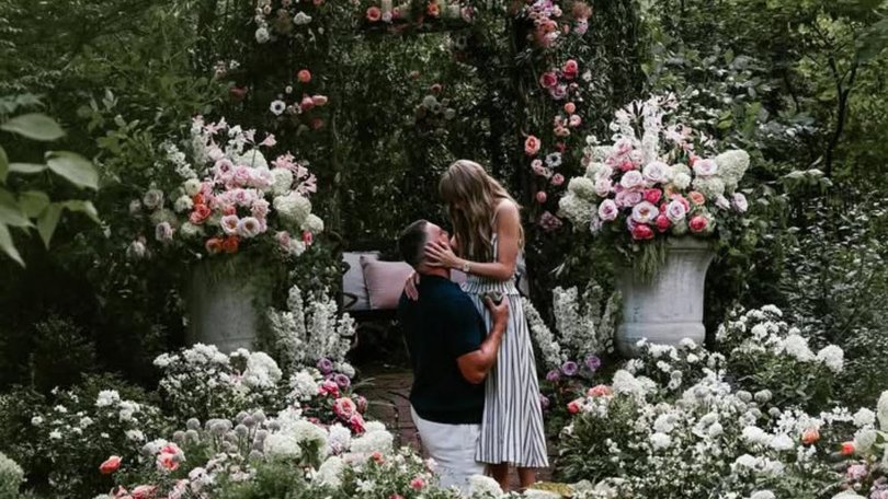 Taylor Swift and Travis Kelce during their engagement.