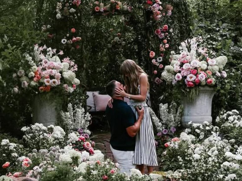  Taylor Swift and Travis Kelce during their engagement. 