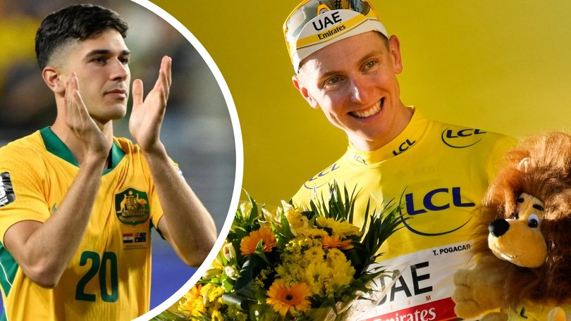 Tour de France champion Tadej Pogacar has thrown his support behind the Socceroos.