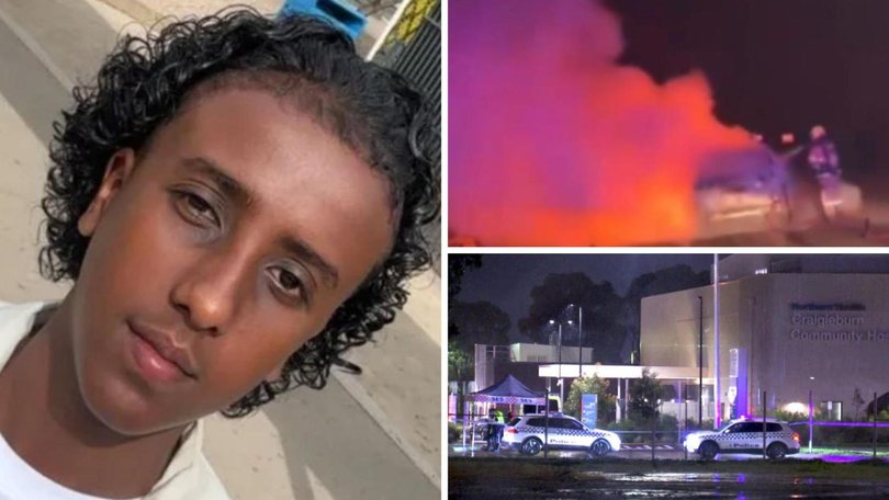 A car which was firebombed in Melbourne’s northwest may be linked to a teenager charged with the alleged murder of a 15-year-old, who was stabbed to death outside a medical centre, police say.