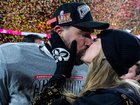A bright pink sign has lit up outside Madison Square Garden to confirm the marriage. 