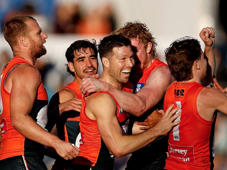 GWS have stunned the Dockers with a win in Canberra.