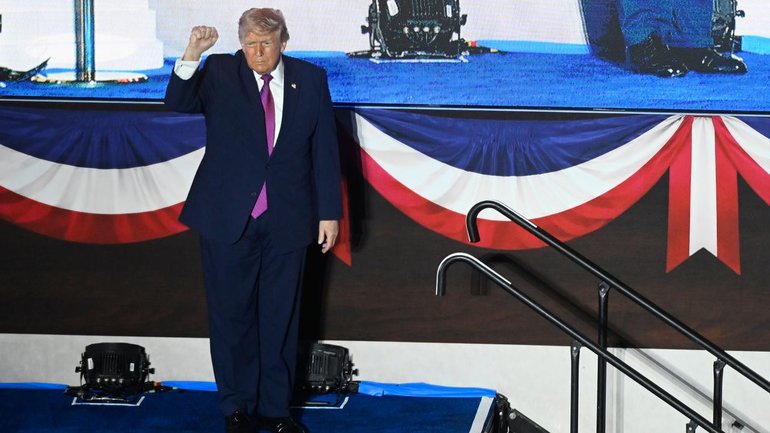 President Donald Trump warns against the the threat of 'newcomers' bringing communism to the US. (AP PHOTO)
