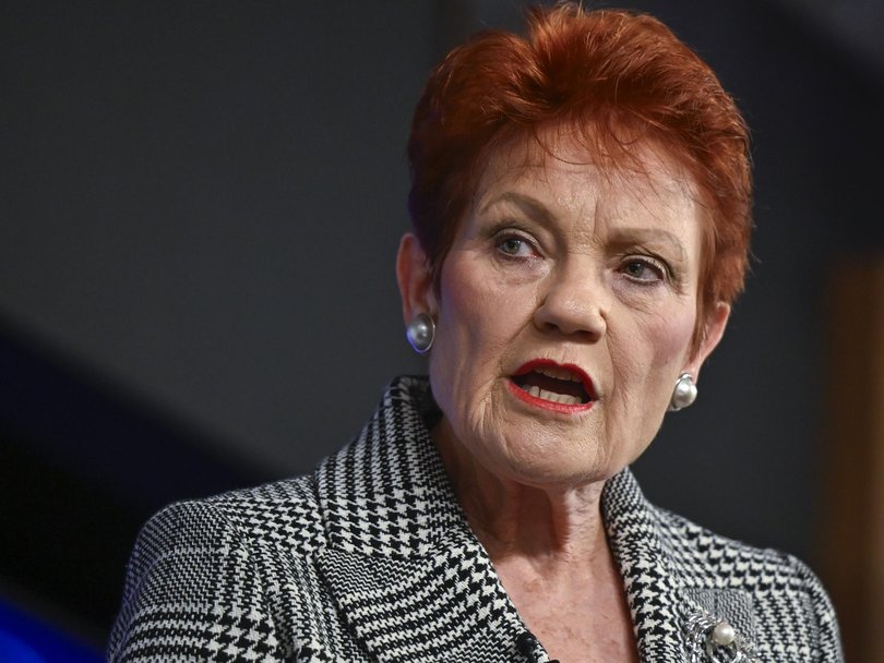 Pauline Hanson wasn’t mentioned once in Matt Canavan’s speech. Picture: NewsWire / Martin Ollman