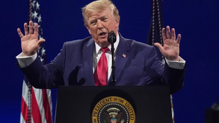 Donald Trump has addressed a rally in Washington to celebrate the nation's 250th anniversary. (AP PHOTO)