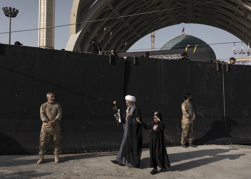 Four months after he was killed in U.S.-Israeli airstrikes, foreign dignitaries paid their respects to Ayatollah Ali Khamenei as days of funeral ceremonies got underway. (Emile Ducke/The New York Times)