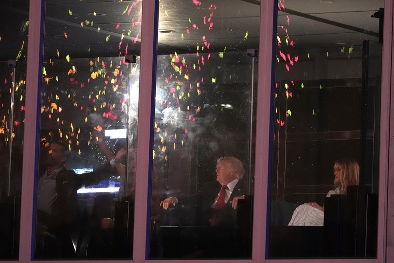 Us President Donald Trump and First Lady Melania Trump enjoy the fireworks.