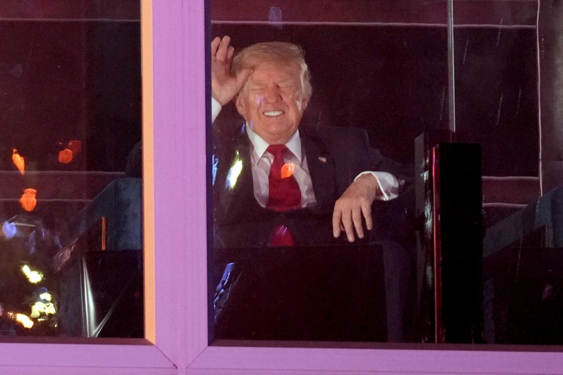 US President Donald Trump watches a fireworks show during Salute to America, an Independence Day event honouring the nation's 250th anniversary.