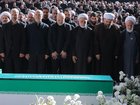 Iranian officials and three sons of Ali Khamenei have prayed at the former leader's funeral. (EPA PHOTO)
