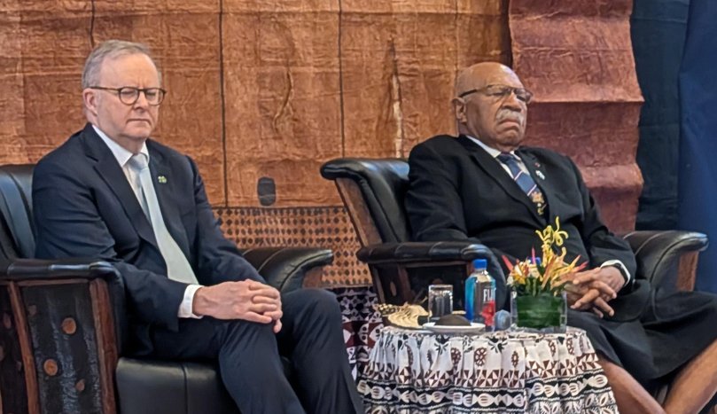 Anthony Albanese and Fiji Prime Minister Sitiveni Rabuka