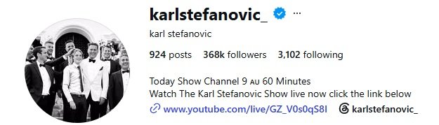 Karl Stefanovic's previous bio.