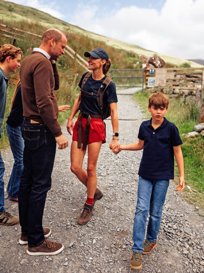 All three of her children were out in full force to show their support – with Charlotte, George and Louis each wearing their own practical pair of blue jeans as they smiled for the camera. 