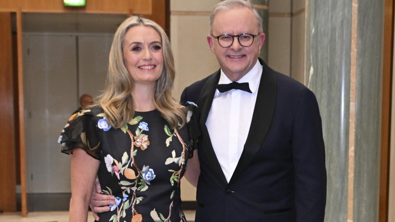 Anthony Albanese and wife Jodie Haydon at the Mid-Winter Ball in Canberra. 