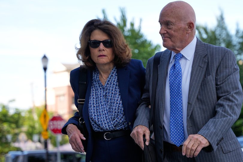 Charlie Kirk's parents, Robert and Kathryn Kirk, arrive at the Fourth District Courthouse.