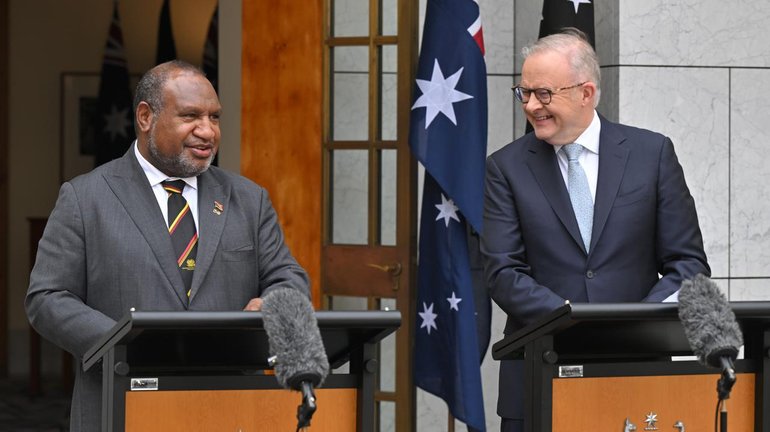 PNG's Prime Minister James Marape will join Anthony Albanese in Brisbane for talks and rugby league.