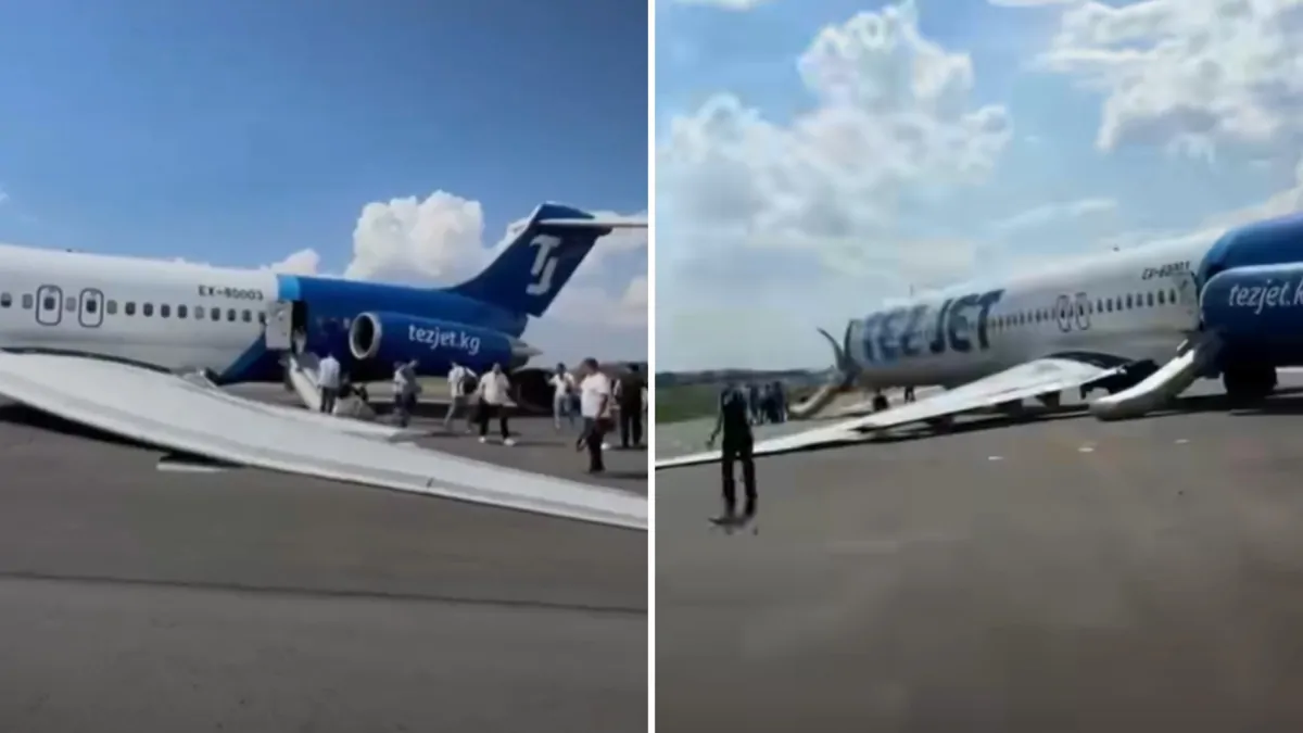 TezJet plane in Kyrgystan loses landing gear during flight from Bishkek Airport, passengers evacuated