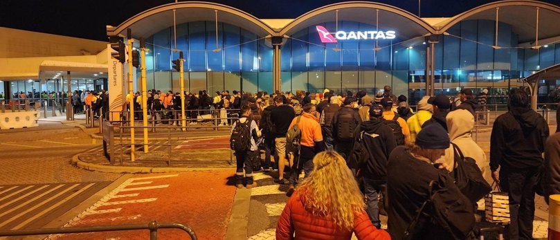 Hundreds of people faced long delays at Perth Airport on Wednesday morning. Picture: Facebook