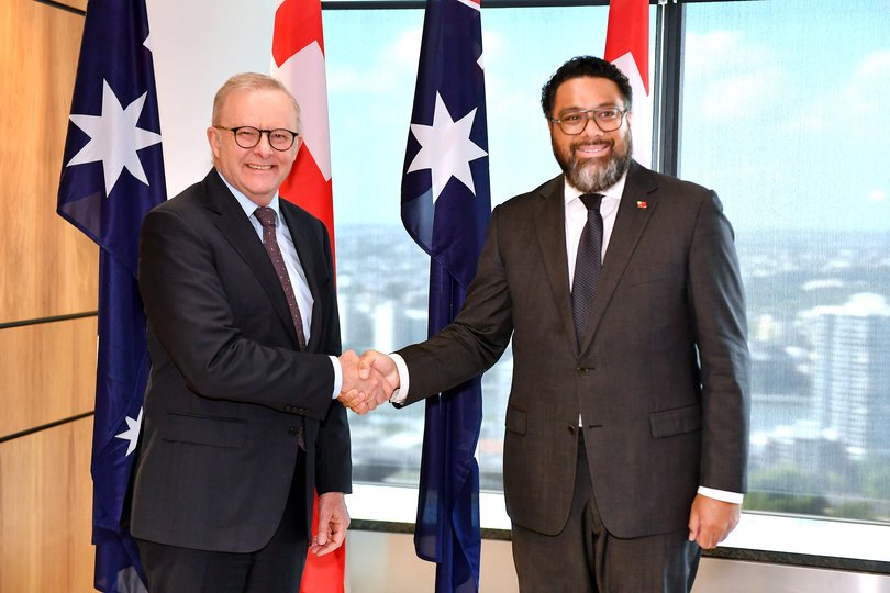 Prime Minister Anthony Albanese and Tongan Prime Minister Lord Fakafanua.