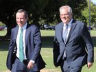 Premier Mark McGowan and Prime Minister Scott Morrison at a press conference this morning.