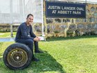 Justin Langer at the Scarborough Oval named in his honour. 