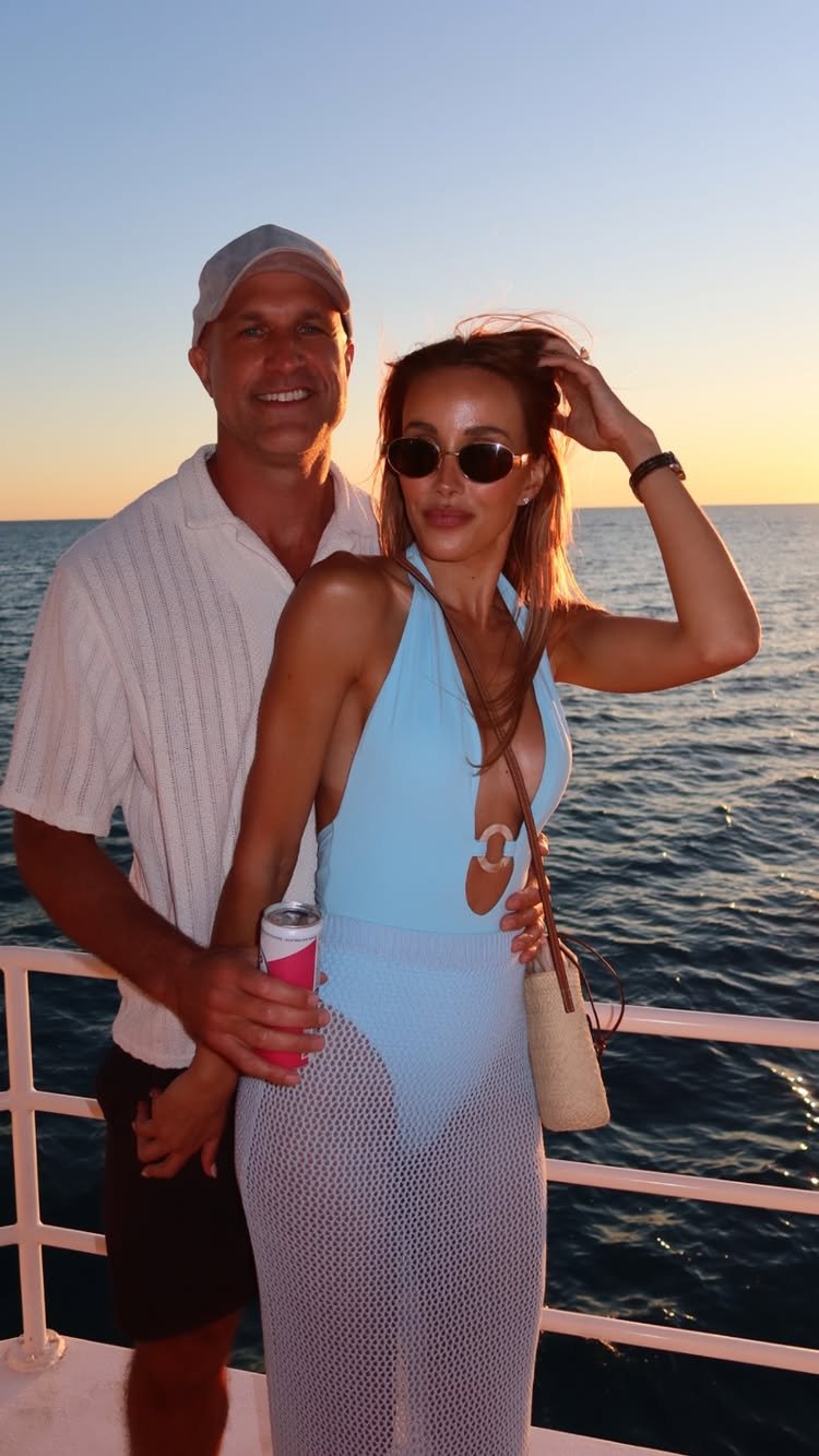 Chris and Bec Judd enjoy a boat party in Broome.