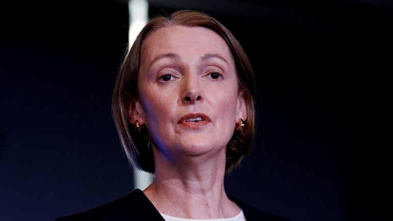 SYDNEY, AUSTRALIA - NewsWire Photos JULY 10, 2026: Telstra CEO Vicki Brady during a press conference at Telstra HQ on Friday. NewsWire / Nikki Short