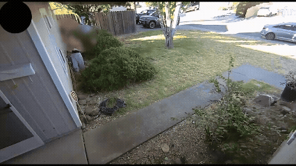 Three teenagers have been arrested after CCTV cameras captured the moment a lit firework was thrown through a window and into a baby nursery.