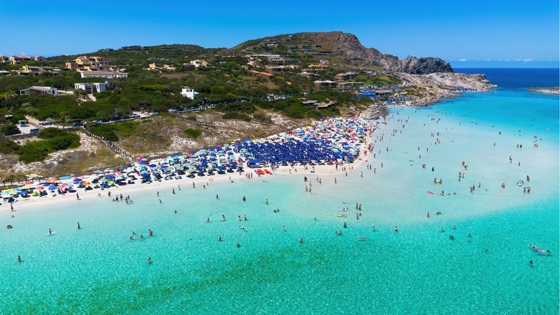 Pelosa beach in Sardinia is fully booked until September.