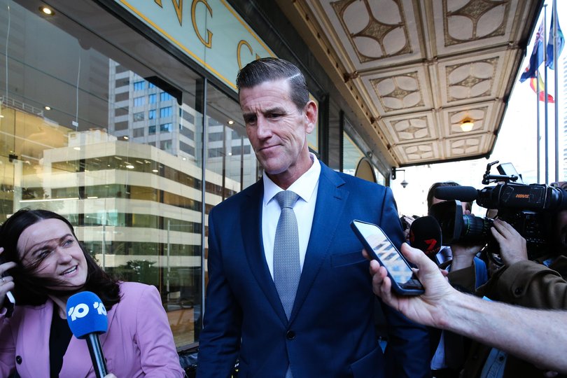 16 JUNE 2026: Ben Roberts Smith leaves Downing Centre Local Court during a hearing for a possible variation of his bail conditions.