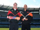 Will Sutherland of the Renegades and Ashton Agar of the Scorchers pose for a photograph.